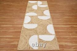 Tapis de cuisine indien en jute blanc beige 4x6 6x9 fait main pour le salon décoratif