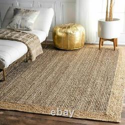 Tapis en jute fait main Rectangle Tapis de ferme Décoration de maison Coureur Tapis de salon