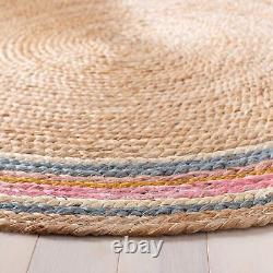 Tapis rond en jute naturelle 100% tissé à la main pour salon de ferme