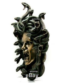 Tête De Serpents Medusa Plaque Murale Gothique Décor Statue Finition Bronze 14.57