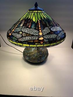 Tiffany Style 16 Dragonflies Lampe De Table Avec Base Mosaïque, 3 Lampe Légère