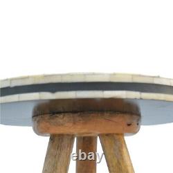 Unusual Quirky Bone Inlay Art Déco Retro Style Tri Pod Tabouret / Table Latérale