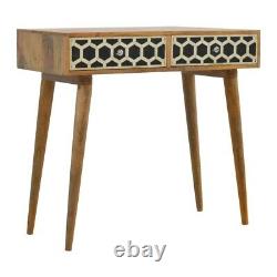 Unusual Quirky Bone Inlay Art Deco Retro Style Vintage Table Console En Bois Massif