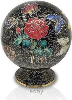 Urne funéraire de style globe pour décoration, de taille adulte pour cendres funéraires de grande dimension.