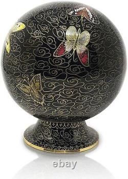 Urne funéraire de style globe pour décoration, de taille adulte pour cendres funéraires de grande dimension.