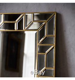 Verbier Grand Miroir De Mur De Plancher Plus Mince Moderne Rectangle D'or157x80cm