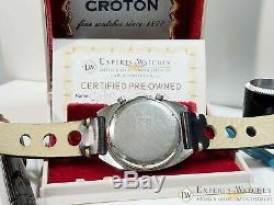 Viabilisé Vintage Croton 1878 Chronographe Valjoux 7733 Panda Dial Heuer Box Montre
