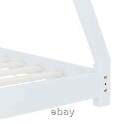 Vidaxl Solid Pine Wood Kids Bed Frame Blanc 70x140cm Lits Pour Tout-petits Meubles