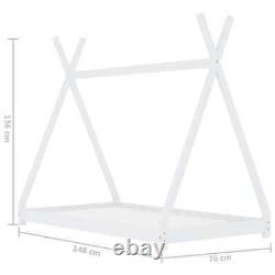 Vidaxl Solid Pine Wood Kids Bed Frame Blanc 70x140cm Lits Pour Tout-petits Meubles