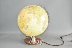 Vieux Jro Munich Globe De Verre Terre Globe Lumineux Globe Lampe Lumière Ø 34 CM / Y5