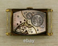 Vintage Art Déco Enregistrement 1940 Montre-bracelet Fabriqué En Suisse Cadran Noir