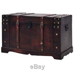 Vintage Stockage Coffre-fort Cabinet Table Basse Side / Fin Bureau Treasure Chest Bois