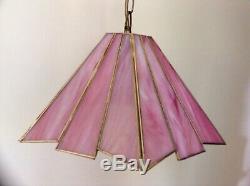 Vintage Style Tiffany Plafond Pendentif Luminaire Rose Vitrail Art Déco