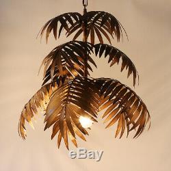 Vintage Tropical Coconut Feuilles Lustre Rustique Arbre Lampe Suspendue Lumière