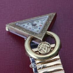 Vintage Waltham Rare Vintage Gold Filled Masonic Triangle Wrist Watch Serviced
