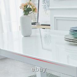 White Gloss Dining Table Kitchen Dining Room Meubles Rectangulaire Table Royaume-uni