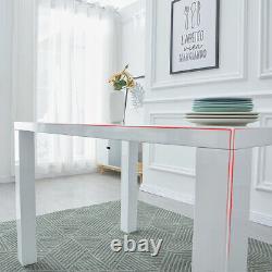 White Gloss Dining Table Kitchen Dining Room Meubles Rectangulaire Table Royaume-uni